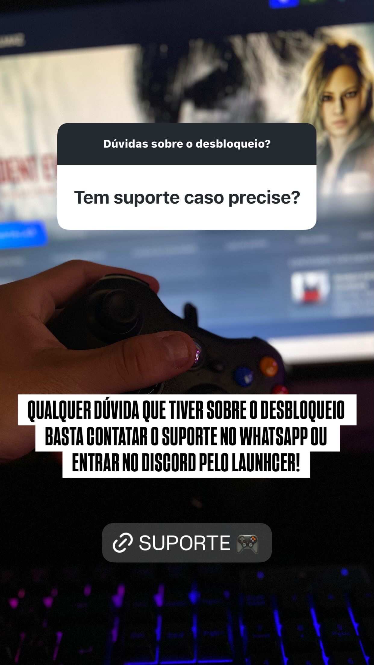 Print da caixinha de pergunta: Tem suporte caso eu precise?