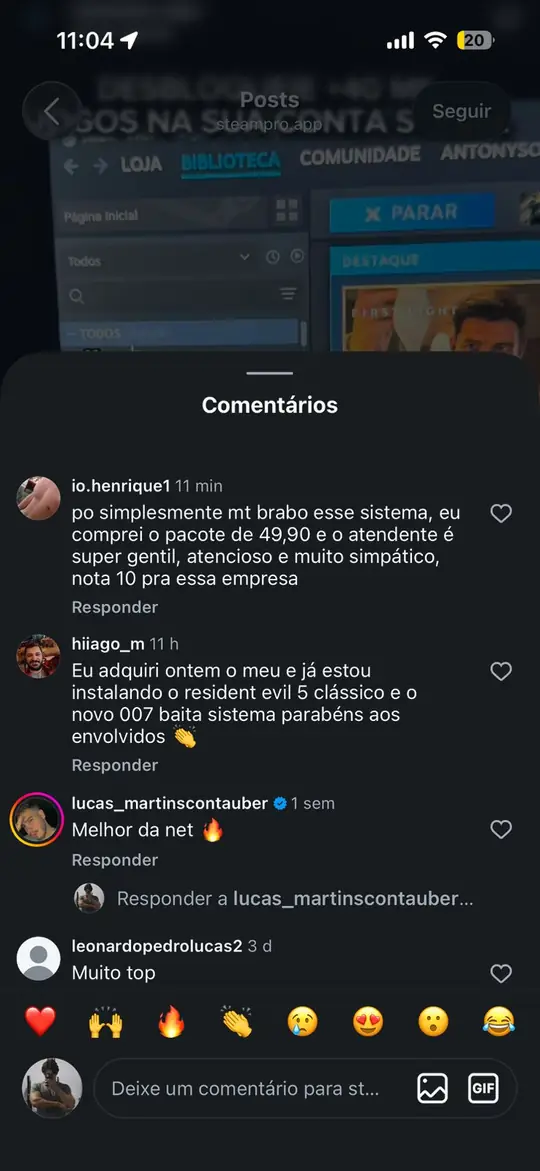Print da caixinha de pergunta: “Nota 10 pra essa empresa”