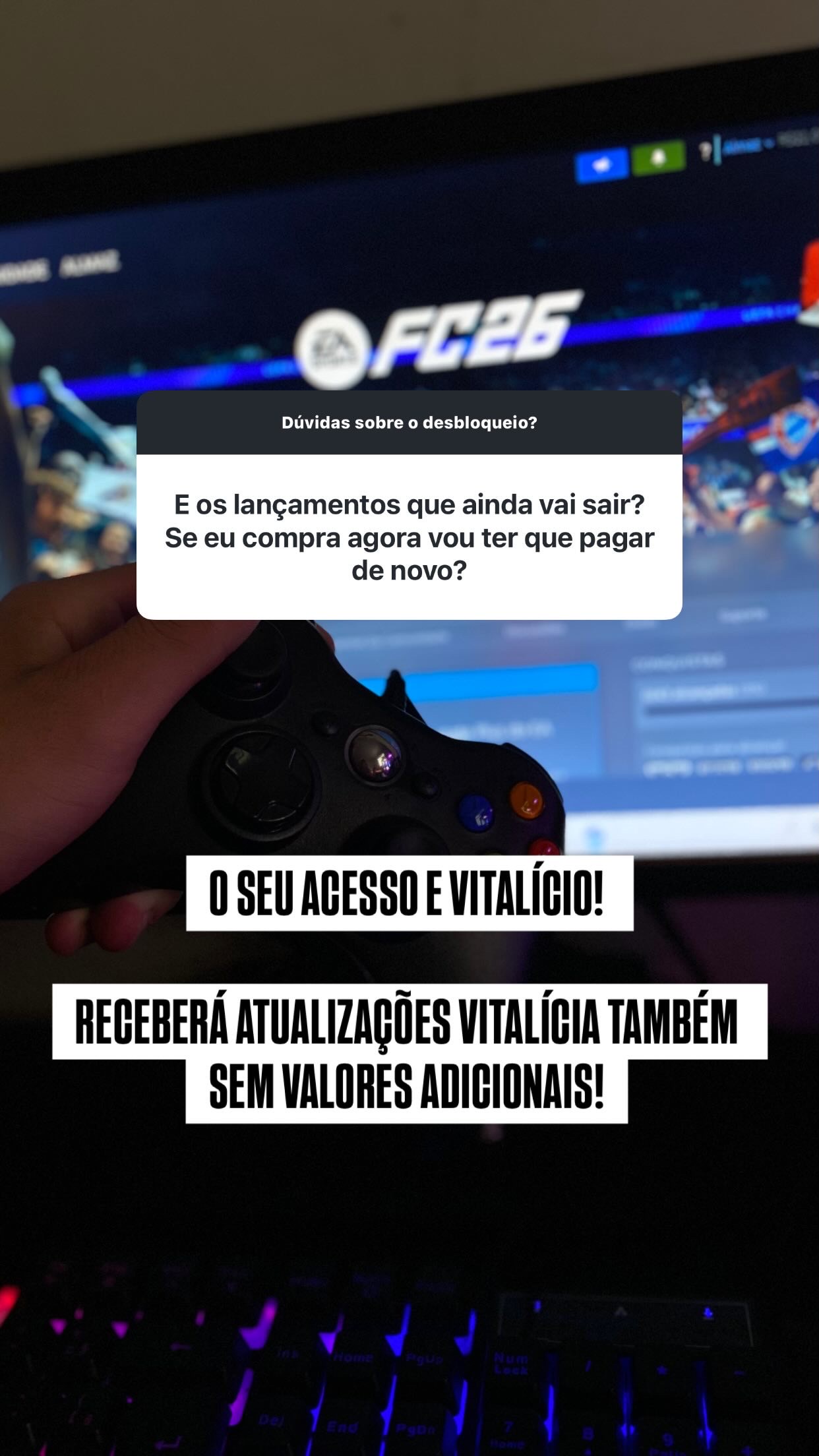 Print da caixinha de pergunta: Vou ter que pagar de novo pelos lançamentos?